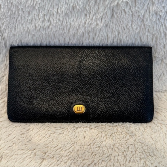 EUC Vintage Dunhill Unisex Black Leather Bifold Slim Wallet